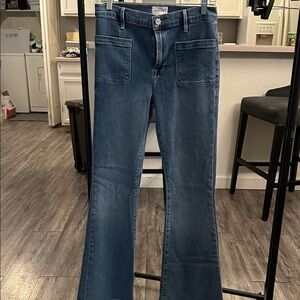 Frame Denim Flare Jeans in Classic Blue